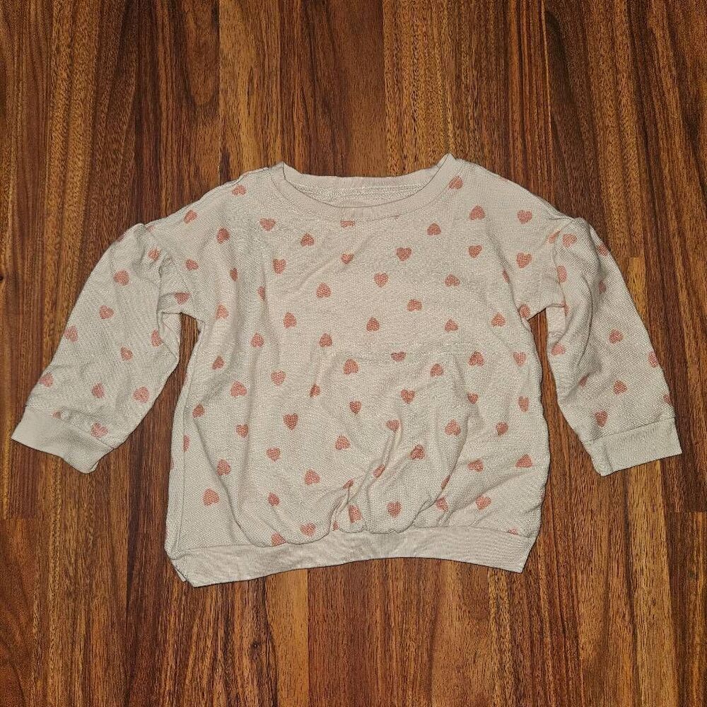 5 For $25 Carter's Cream Pink Cotton Crew Neck Sweatshirt With Drop Shoulder